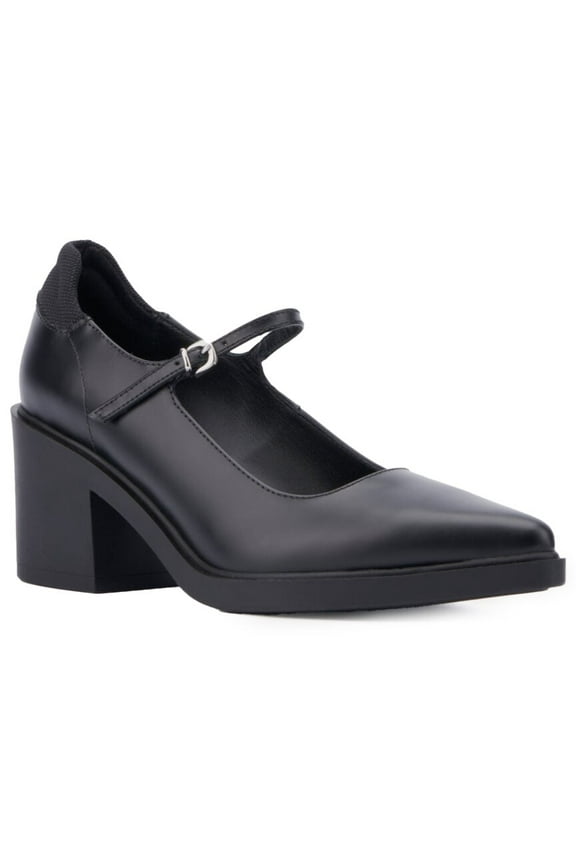 Casha Weatherproof Leather Pump, 9, Black