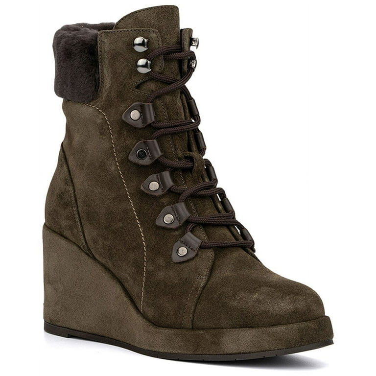 Aquatalia Inna Weatherproof Suede Shearling Boot 11 Walmart