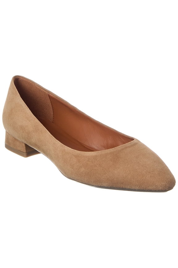 Penina Waterproof Suede Flat, 10, Beige