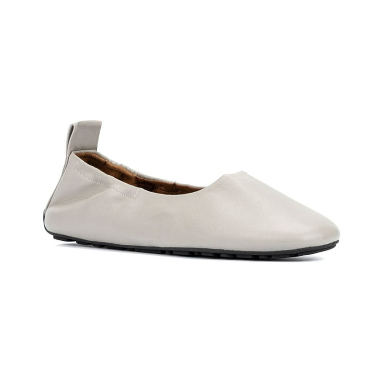 Aquatalia Quortney Weatherproof Leather Flat 10 Grey