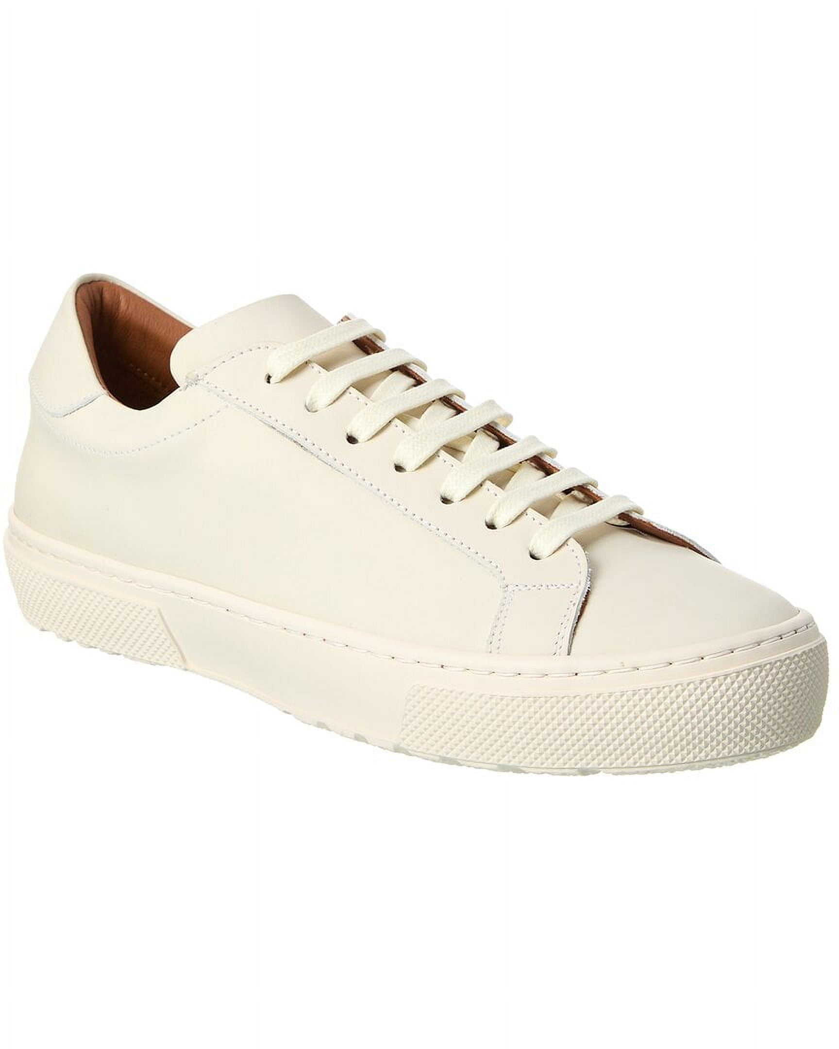 Aquatalia Vic Rubberized Weatherproof Leather Sneaker 8.5 White