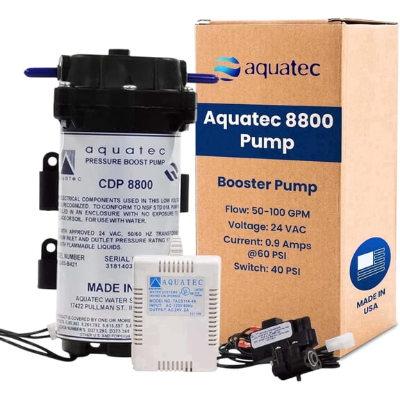 Aquatec 8800 Booster Pump, 1/4-Inch Fittings, 50-100 GPD, 8841-2J03-B424