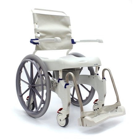 Aquatec Ocean Ergo XL Shower and Commode Chair with Collection Pan, Lid and Pan Support Guide Rail and 24" Wheels, OCEANERGOSPXL