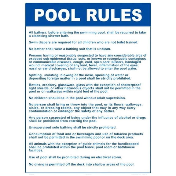 Aquatech Pools 2011WS1824E Pool Rules - MA