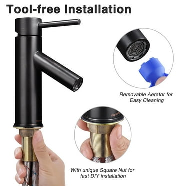 Aquaterior 1 Hole Bathroom Faucet Cold & Hot Water for Under Mount Sink ORB