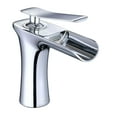 thumbnail image 1 of Aquaterior 1 Hole Bathroom Faucet Waterfall Style Cold & Hot Water Tap Chrome, 1 of 10