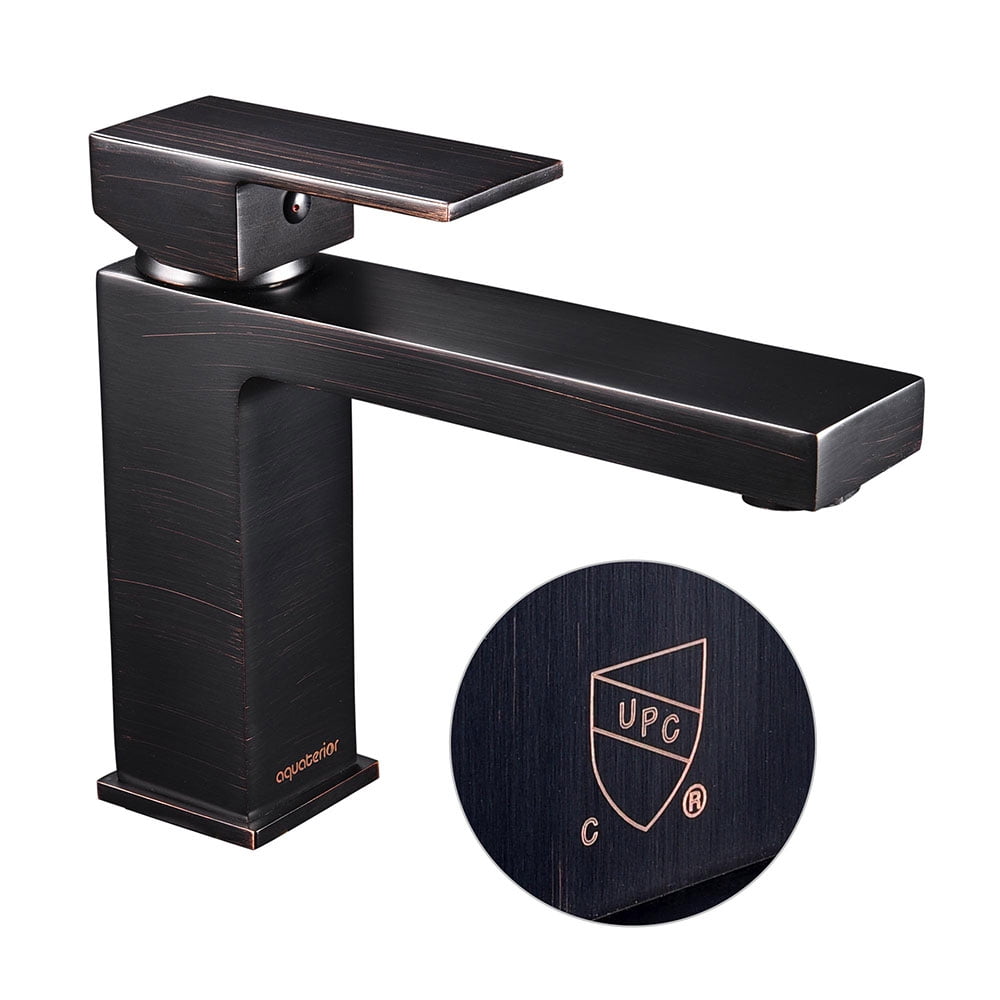 Oil Rubbed Bronze Single Handle Bathroom Faucet with Square Nut