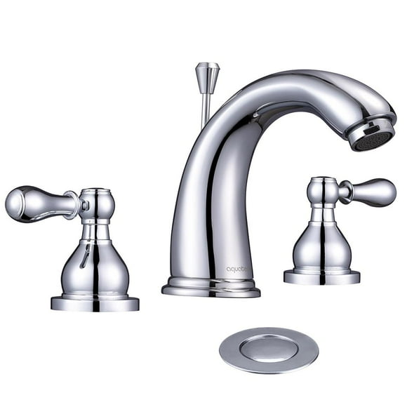 Aquaterior 3 Hole Bathroom Faucet Mixer Taps for Undermount Sink with Drain Chrome