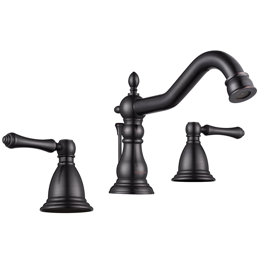 Aquaterior 3 Hole Bathroom Faucet Widespread Tap f/ Undermount Sink w
