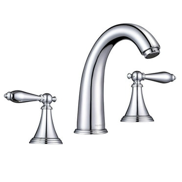 Aquaterior 3 Hole Bathroom Faucet Widespread Taps for Undermount Sink Chrome