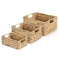 thumbnail image 1 of Aquaterior 3 Pack Handwoven Basket Bathroom Water Hyacinth Wicker Storage Decor, 1 of 9
