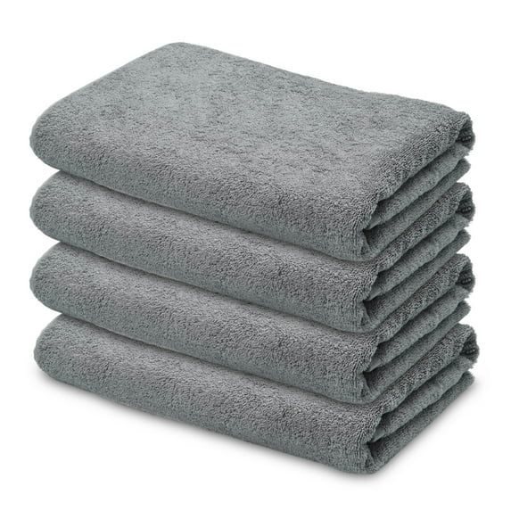 Aquaterior 4 Pack 28"x53" Bath Towels Highly Absorbent Face Towels Toilet Hotel Gray