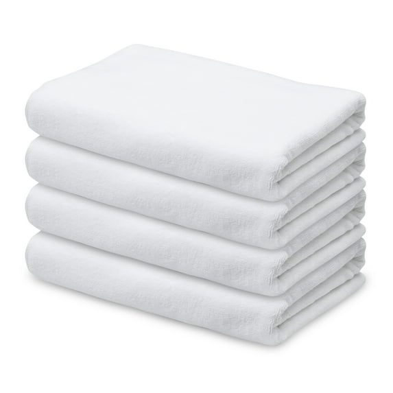Aquaterior 4 Pack 29"x56" Bath Towels Highly Absorbent Bathroom Hotel Toilet Home White