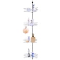 thumbnail image 1 of Aquaterior 4 Tier Chrome Bathroom Tension Pole Shower Caddy Adjustable Caddy Pole Wall Rack Storage Metal Silver, 1 of 8