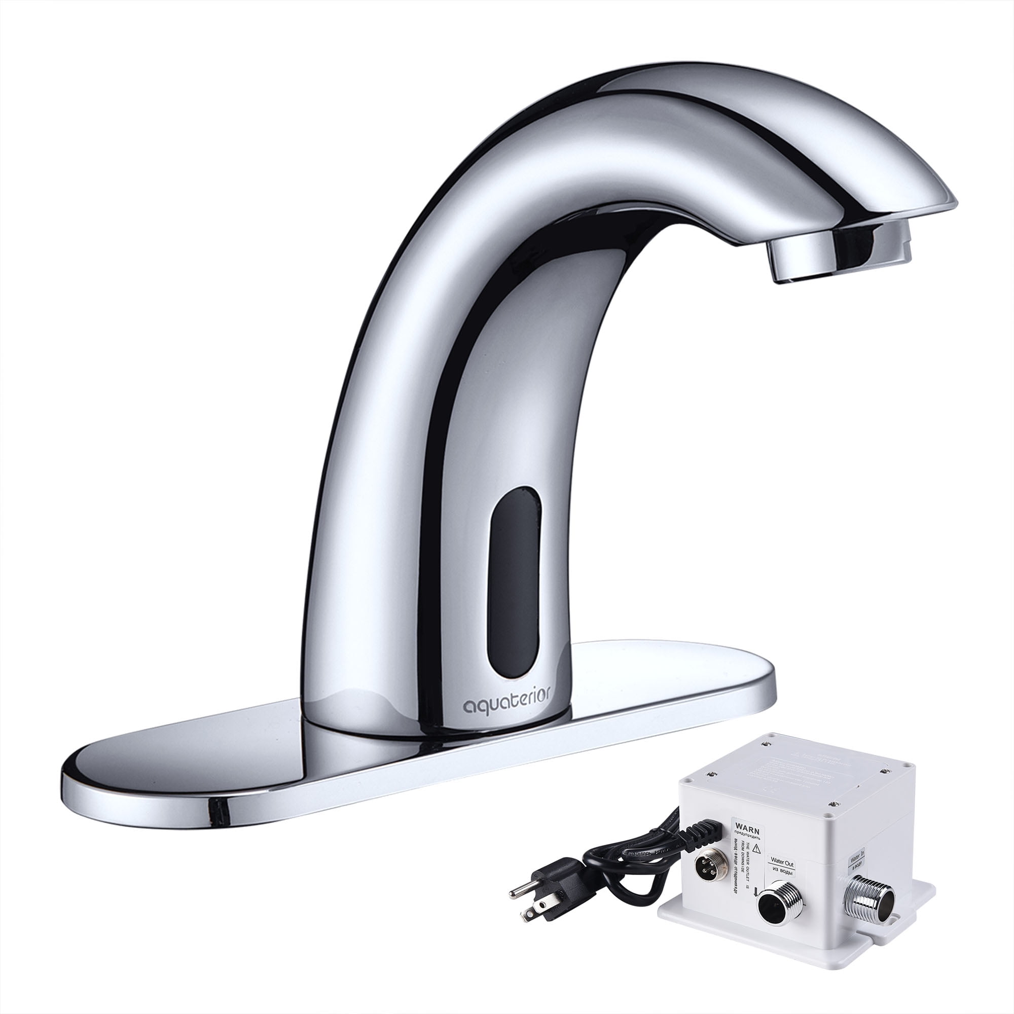 Chrome Touchless Single Hole Bathroom Faucet with Sensor