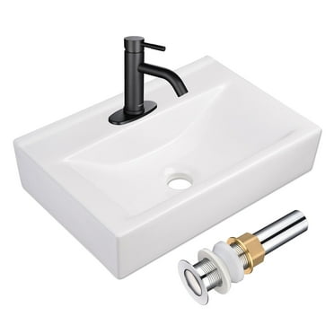 Aquaterior Bathroom Above Counter Vessel Sink Kit w/ Single Lever Faucet Drain