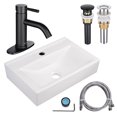 thumbnail image 1 of Aquaterior Bathroom Above Counter Vessel Sink Kit with Single Hole Faucet Drains, 1 of 4