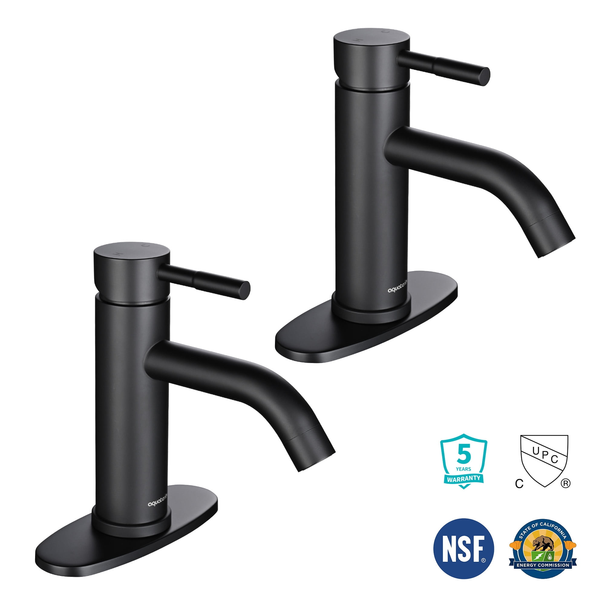 Matte Black Stainless Steel Single Handle Bathroom Faucet Set