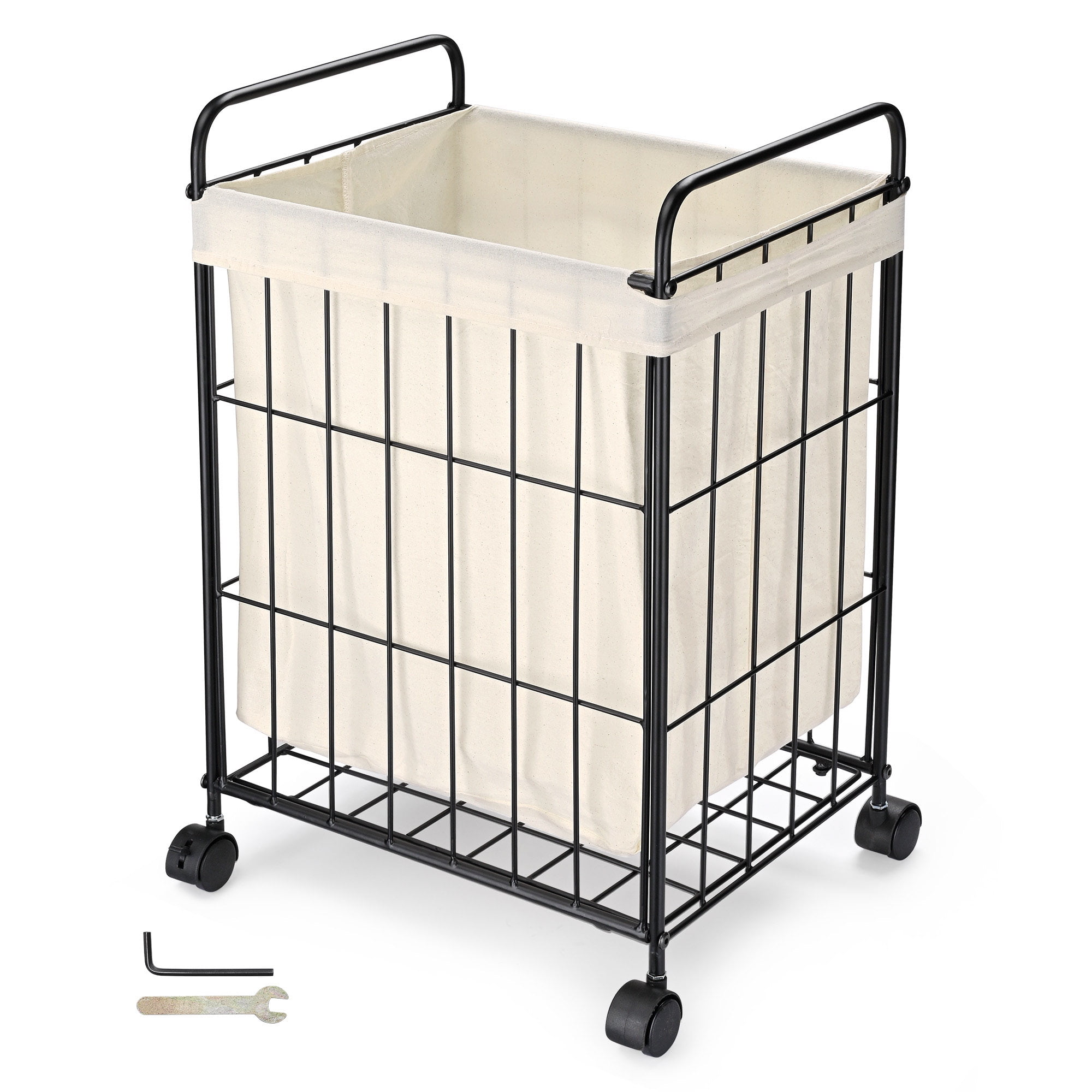 Aquaterior Laundry Hamper with Wheels Clothes Storage Bin Rolling Cart