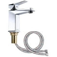 thumbnail image 1 of Aquaterior Modern 1 Hole Bathroom Faucet Square Cold & Hot Water Tap Chrome, 1 of 10