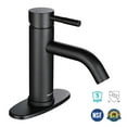 thumbnail image 1 of Aquaterior Modern 1 Hole Bathroom Sink Faucet Round Cold & Hot Water Tap, 1 of 11