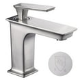 thumbnail image 1 of Aquaterior Modern 1 Hole Vanity Sink Faucet Square Cold & Hot Water Tap Nickel 3.75 lbs, 1 of 10
