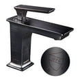 thumbnail image 1 of Aquaterior Modern 1 Hole Vanity Sink Faucet Square Cold & Hot Water Tap ORB, 1 of 11