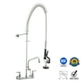 thumbnail image 1 of Aquaterior 44" Pull Down Commercial Kitchen Faucet Pre-Rinse Chromed w/ 12" Add-On Faucet Kit Fit for 2/3 Compartment Sink CUPC NSF CEC, 1 of 11