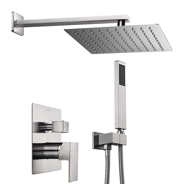 Aquaterior Shower Faucet Set Wall Mount Concealed Mixer Valve Rain