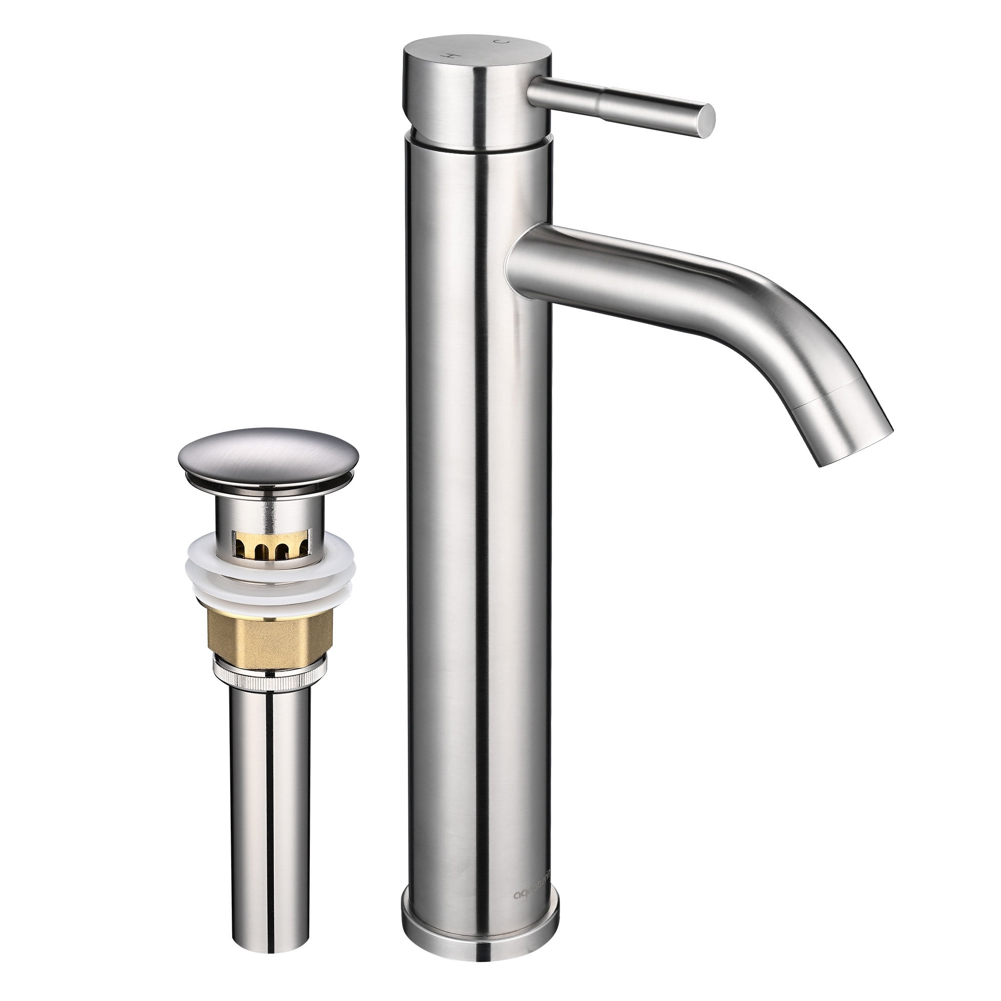 Aquaterior Single Handle Tall Vessel Faucet Bathroom Mixer Tap with Pop ...