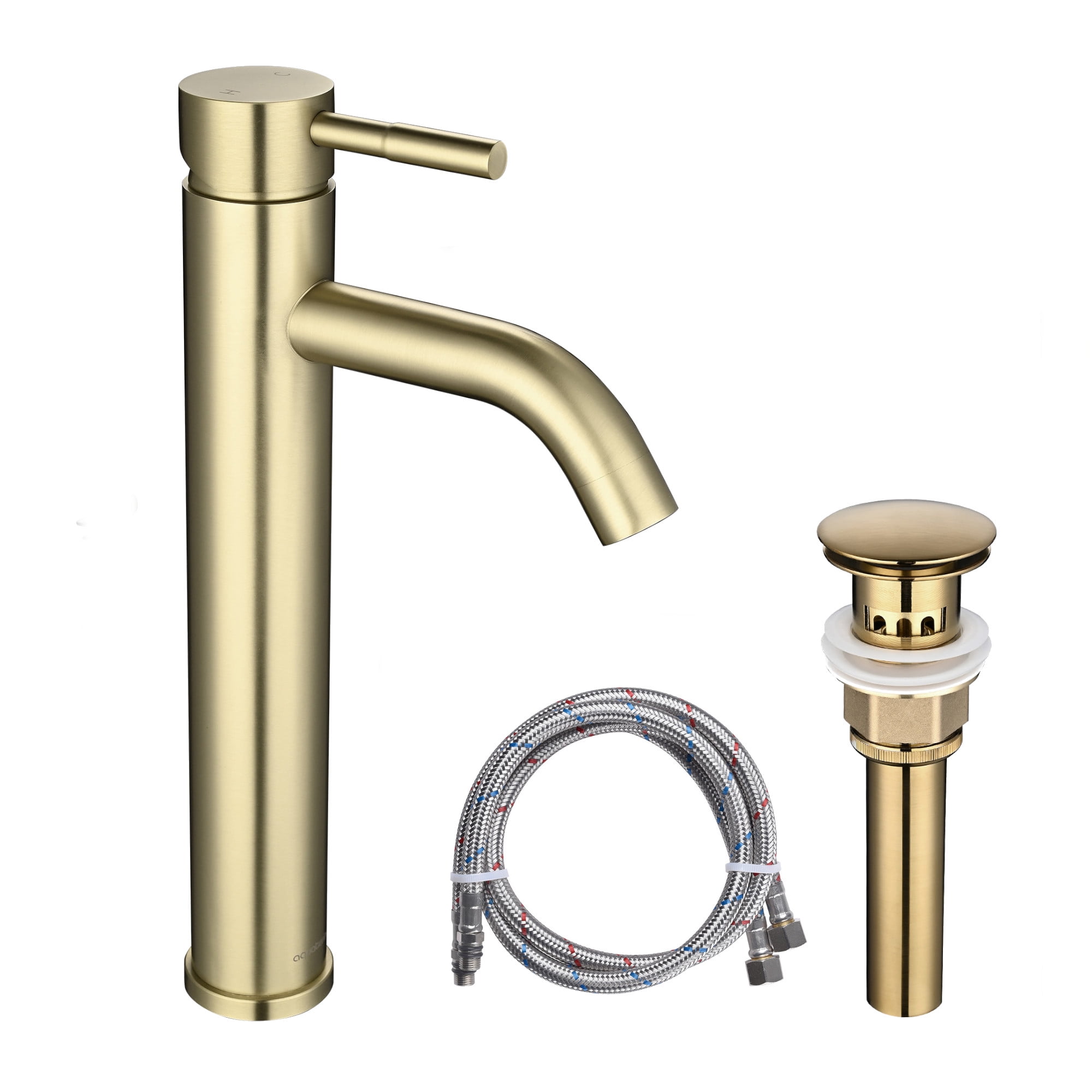 Aquaterior Single Handle Tall Vessel Faucet Bathroom Mixer Tap with Pop ...