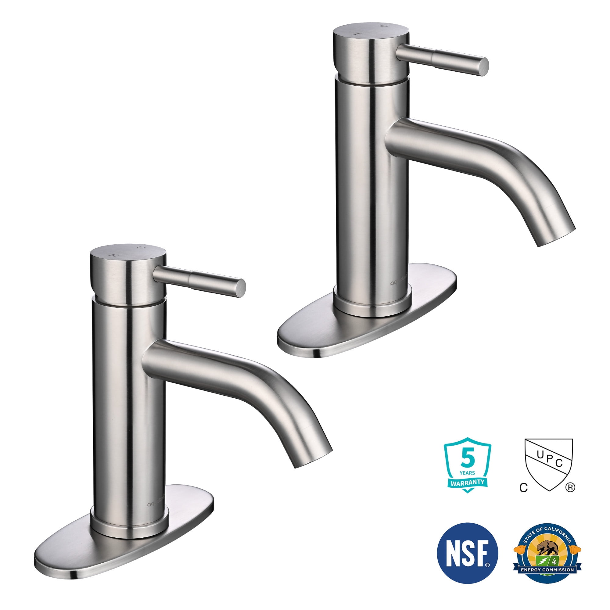 Brushed Nickel Stainless Steel Single Handle Vessel Faucet Set