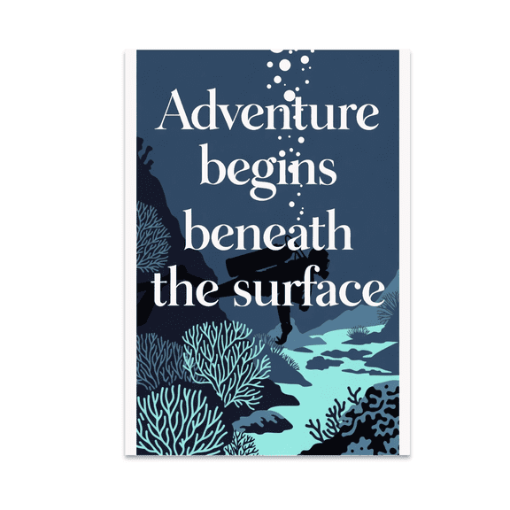 Aquatic Adventure Wall Decor - Scuba Diving Enthusiast - 13x19 Poster Print