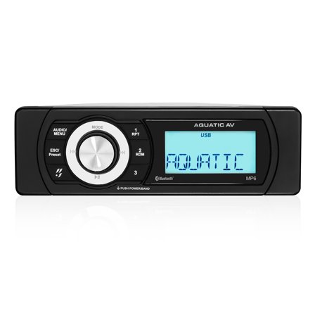 Aquatic Av MP6 Shallow Mount Waterproof Radio Bluetooth Marine Stereo