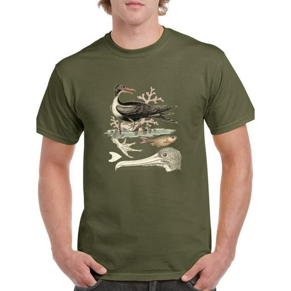 Aquatic Birds I T-Shirt Men -Sydenham Edwards Designs, Male 4X-Large