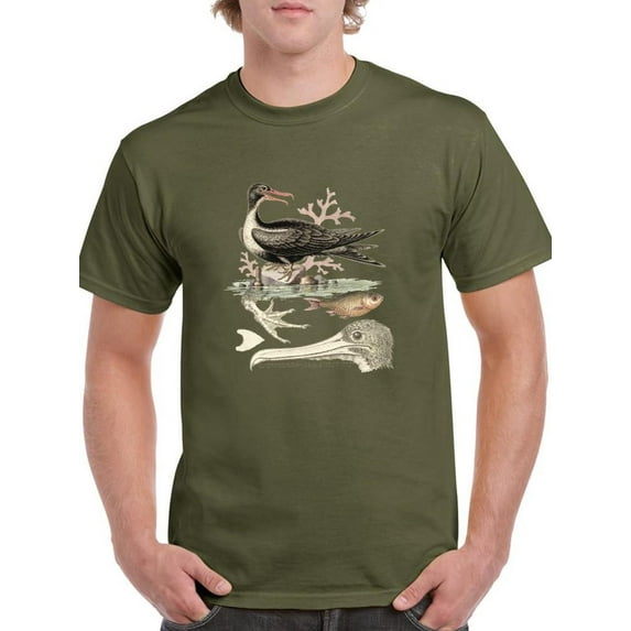 Aquatic Birds I T-Shirt Men -Sydenham Edwards Designs, Male Small