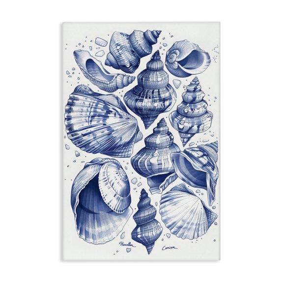 Stupell Industries Aquatic Conch Collection Canvas Wall Art, design by LSR Design Studio, 45 x 30