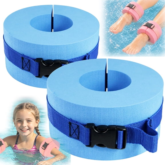 Aquatic Cuffs Water Weights Water Ankle Weight for Water Aerobics Pool Exercise Adjustable Float Resistance Bands for Arms Ankles High-Density EVA Foam Buoyant Fitness Gear Ideal for Beginners