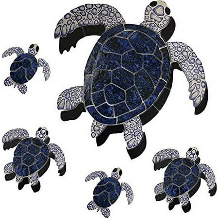 Aquatic Custom Tile Blue Sea Turtle Family Porcelain Swimming Pool Mosaic