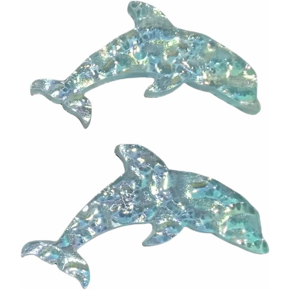 Aquatic Custom Tile Dolphin Glass Swimming Pool Step Marker Mosaic (5"x3"Aquamarine) (2 Pack)