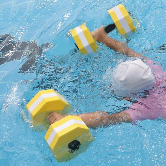 Aquatic Dumbbells 2-Pack, High Buoyancy Water Weights for Low-Impact Aerobics, Soft-Grip Foam Barbells for Pool Spa Fitness Training, 11x6.3x6.3in