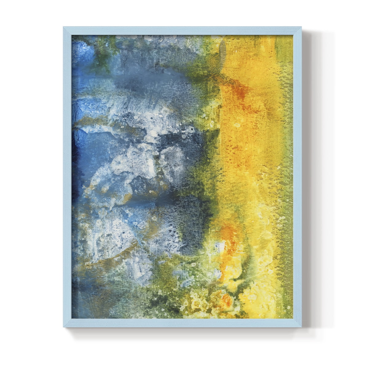 Aquatic Energy II Framed Print in Blue Solid Wood Framed Print No Nail Hanging