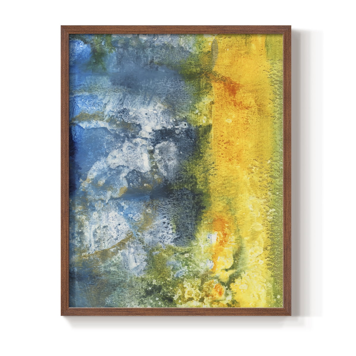 Aquatic Energy II Framed Print in Brown Solid Wood Framed Print No Nail Hanging