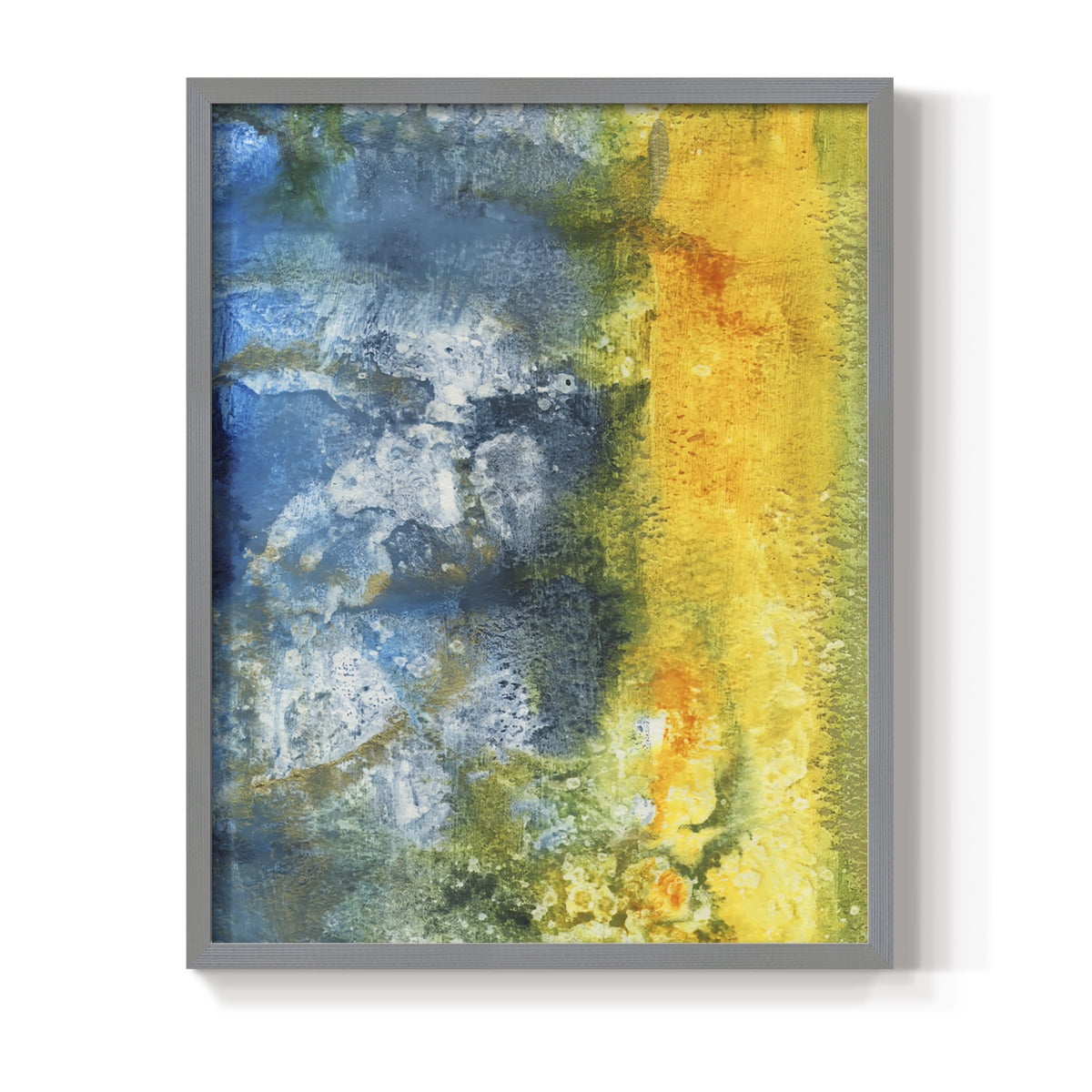 Aquatic Energy II Framed Print in Gray Solid Wood Framed Print No Nail Hanging
