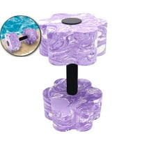 Aquatic Exercise Dumbbell, Aqua Fitness Barbell, Flowers High-Density Foam Water Workout, Pool Weights Dumbbell for Water Exercise(Purple)