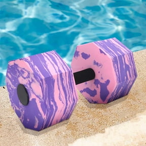 Aquatic Exercise Dumbbells, Water Dumbbell Pool Resistance Aquatic Fitness Barbell, with EVA Foam Pool Weight Dumbbell for Water Aerobics Weight Loss(Purple)