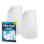 Aquatic Experts 4 inch Ring 100 Micron Felt Filter Socks - Short, 2-Pack, 4" x 8"