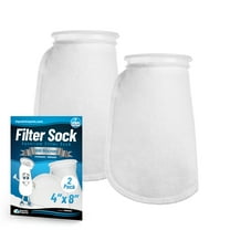 Aquatic Experts 4 inch Ring 100 Micron Felt Filter Socks - Short, 2-Pack, 4" x 8"