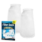 Aquatic Experts 4 inch Ring 200 Micron Felt Filter Socks - Medium, 2-Pack, 4 x 10.5