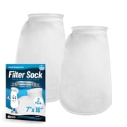 Aquatic Experts 7 inch Ring 100 Micron Felt Filter Socks - Long, 2-Pack, 7" x 16"